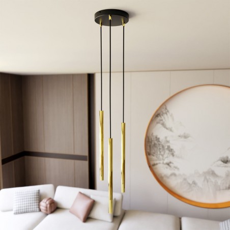 Lámpe de plafond Selter Premium Or (3 lumieres)