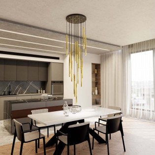 Lámpe de plafond Selter Premium Or (17 Lumieres)