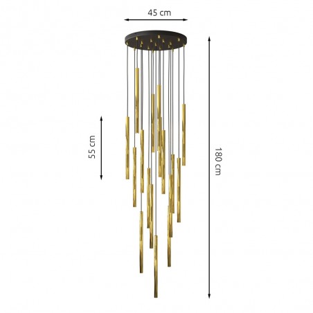 Lámpe de plafond Selter Premium Or (17 Lumieres)