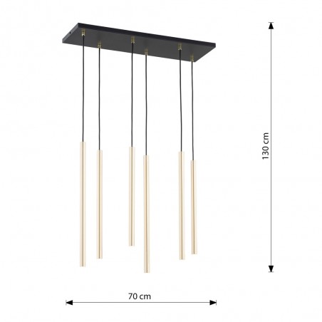 Lámpe de plafond Selter Or (6 lumieres)