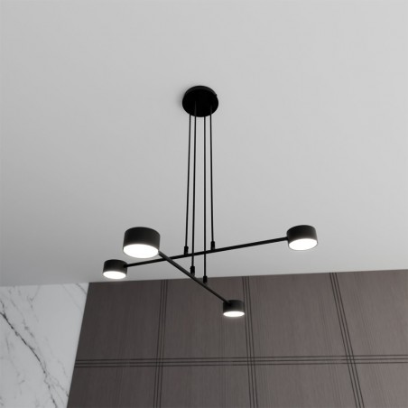 Lámpe a suspension Operis Noir (4 lumieres)