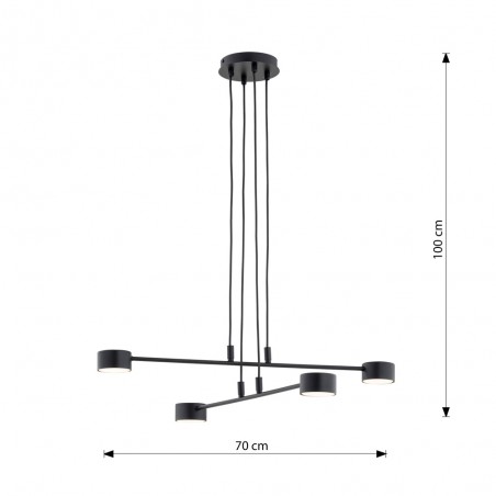 Lámpe a suspension Operis Noir (4 lumieres)