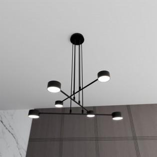 Lámpe a suspension Operis Noir (6 lumieres)