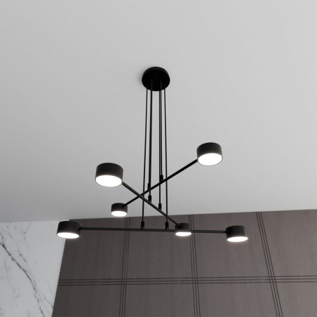 Lámpe a suspension Operis Noir (6 lumieres)