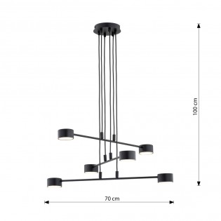 Lámpe a suspension Operis Noir (6 lumieres)