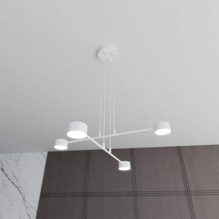 Lámpe a suspension Operis Blanc (4 lumieres)