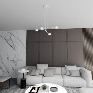 Lámpe a suspension Operis Blanc (4 lumieres)