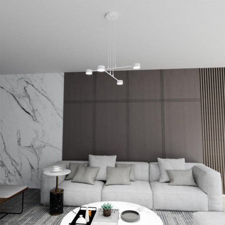 Lámpe a suspension Operis Blanc (4 lumieres)