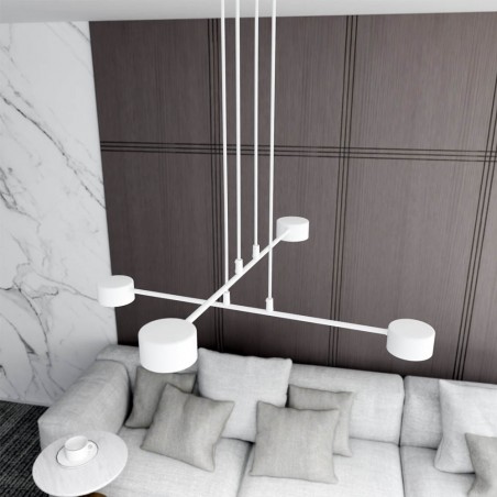 Lámpe a suspension Operis Blanc (4 lumieres)
