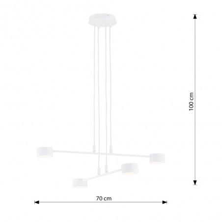 Lámpe a suspension Operis Blanc (4 lumieres)