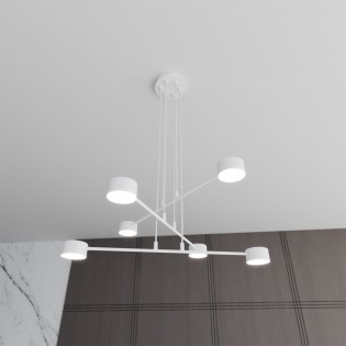 Lámpe a suspension Operis Blanc (6 lumieres)