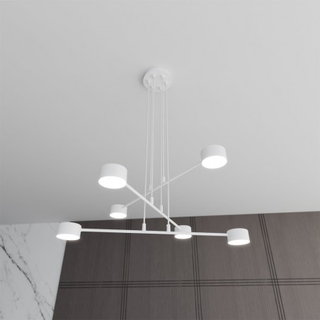 Lámpe a suspension Operis Blanc (6 lumieres)