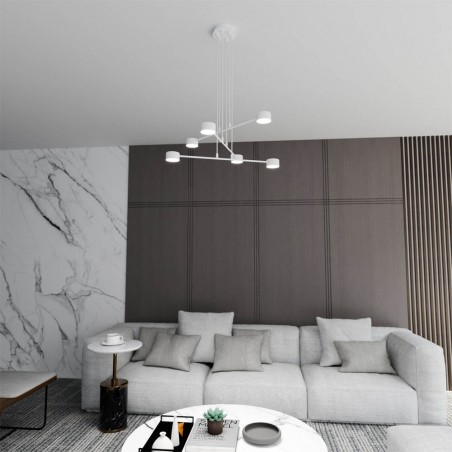 Lámpe a suspension Operis Blanc (6 lumieres)