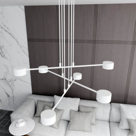 Lámpe a suspension Operis Blanc (6 lumieres)