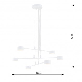 Lámpe a suspension Operis Blanc (6 lumieres)