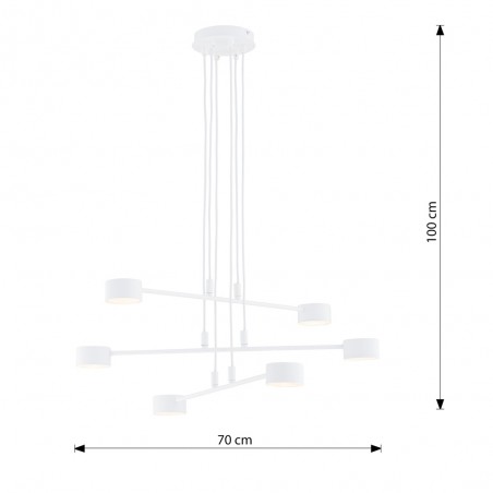Lámpe a suspension Operis Blanc (6 lumieres)