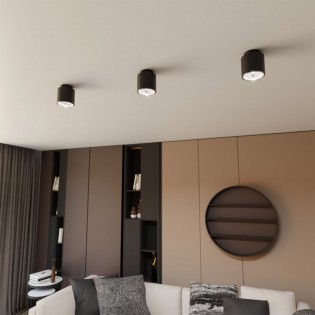 Spot de plafond Valeno Noir