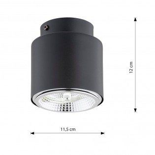 Spot de plafond Valeno Noir