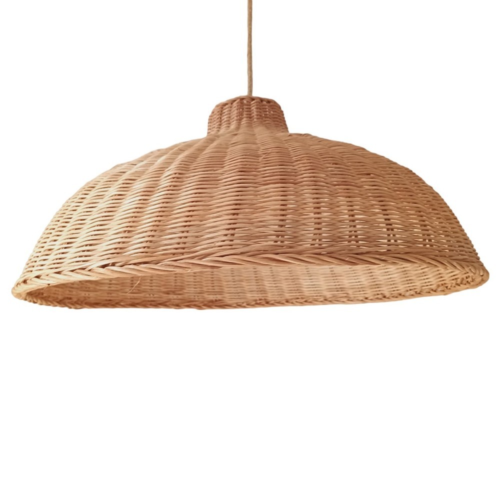 HOMCOM Lampe de table lampe de chevet style vintage rustique abat-jour en rotin 20 x 41H cm beige noir