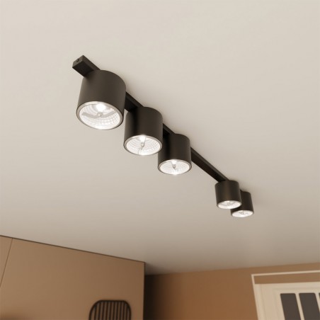 Réglette de plafond Valeno Noir (5 lumieres)