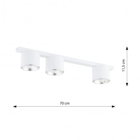 Réglette de plafond Valeno Blanc (3 lumieres)