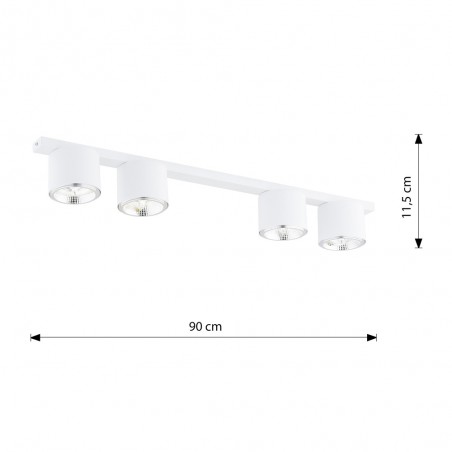 Réglette de plafond Valeno Blanc (4 lumieres)