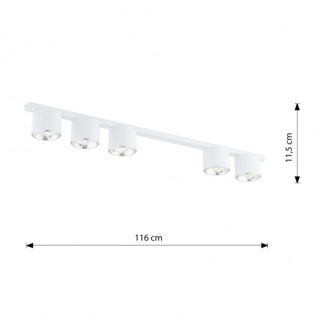 Réglette de plafond Valeno Blanc (5 lumieres)