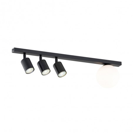 Réglette de plafond Ponsel Noir (4 lumieres)