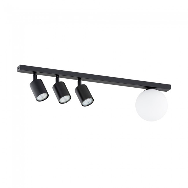 Réglette de plafond Ponsel Noir (4 lumieres)