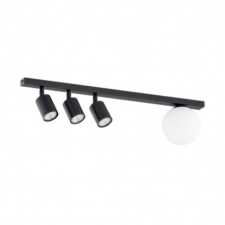 Réglette de plafond Ponsel Noir (4 lumieres)