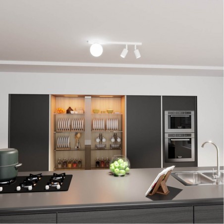 Réglette de plafond Ponsel Blanc (3 lumieres)