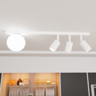 Réglette de plafond Ponsel Blanc (4 lumieres)