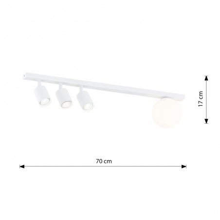 Réglette de plafond Ponsel Blanc (4 lumieres)