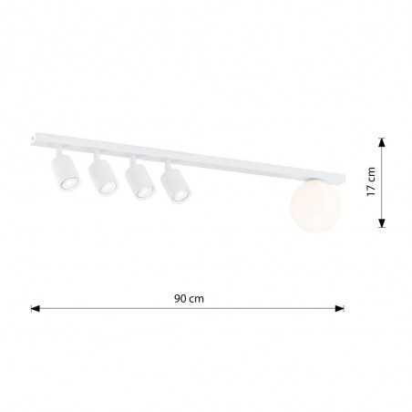 Réglette de plafond Ponsel Blanc (5 lumieres)