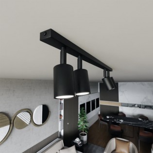Réglette de plafond Dongor Noir (4 lumieres)