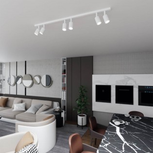 Réglette de plafond Dongor Blanc (6 lumieres)