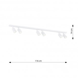 Réglette de plafond Dongor Blanc (6 lumieres)