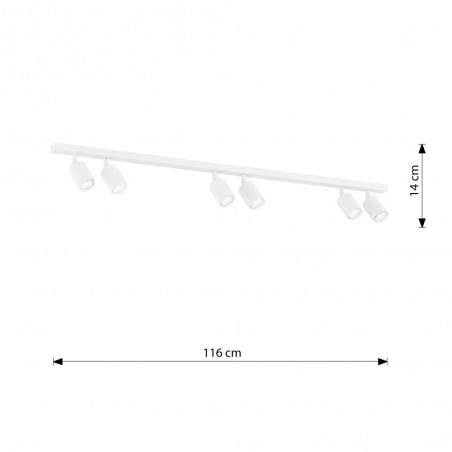 Réglette de plafond Dongor Blanc (6 lumieres)