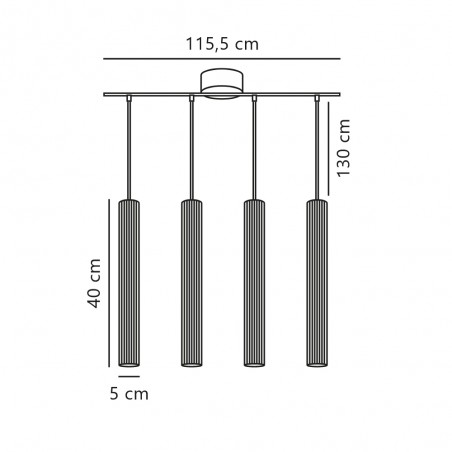 Lampe de suspension Vico (4 lumieres)