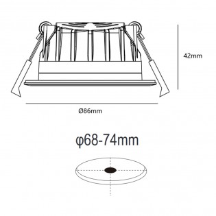 Encastré de plafond LED Rosalee CCT (7W)