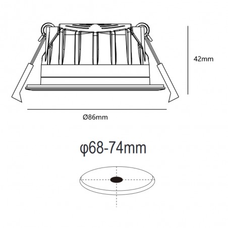 Encastré de plafond LED Rosalee CCT (7W)