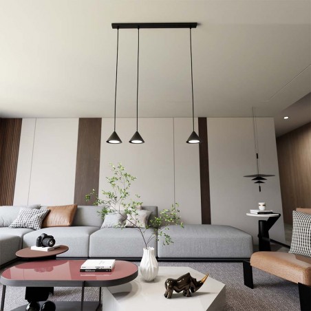 Lámpe de plafond Lout Noir (3 lumieres)
