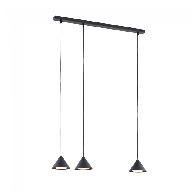 Lámpe de plafond Lout Noir (3 lumieres)