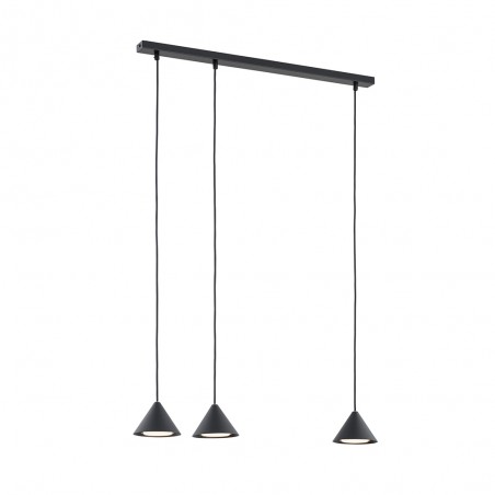 Lámpe de plafond Lout Noir (3 lumieres)
