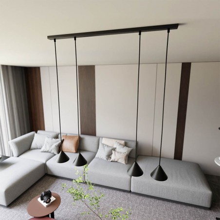 Lámpe de plafond Lout Noir (4 lumieres)