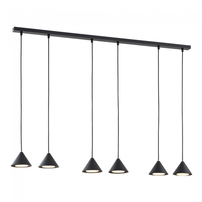 Lámpe de plafond Lout Noir (6 lumieres)