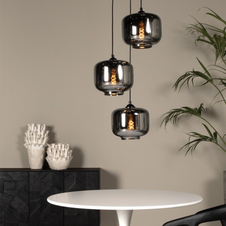 Lampe de suspension Medine Fumee (3 lumieres)