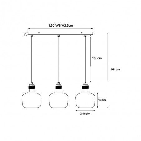 Lampe de suspension Ilona (3 lumieres)
