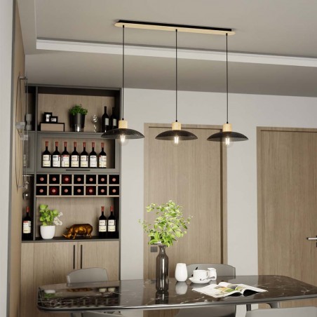 Lámpe de plafond Briana Noir (3 lumieres)