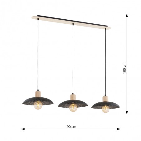Lámpe de plafond Briana Noir (3 lumieres)